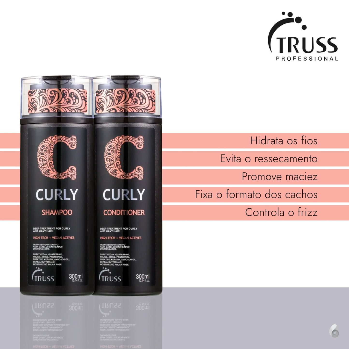 Combo Curly: Shampoo 300ml + Condicionador 300ml