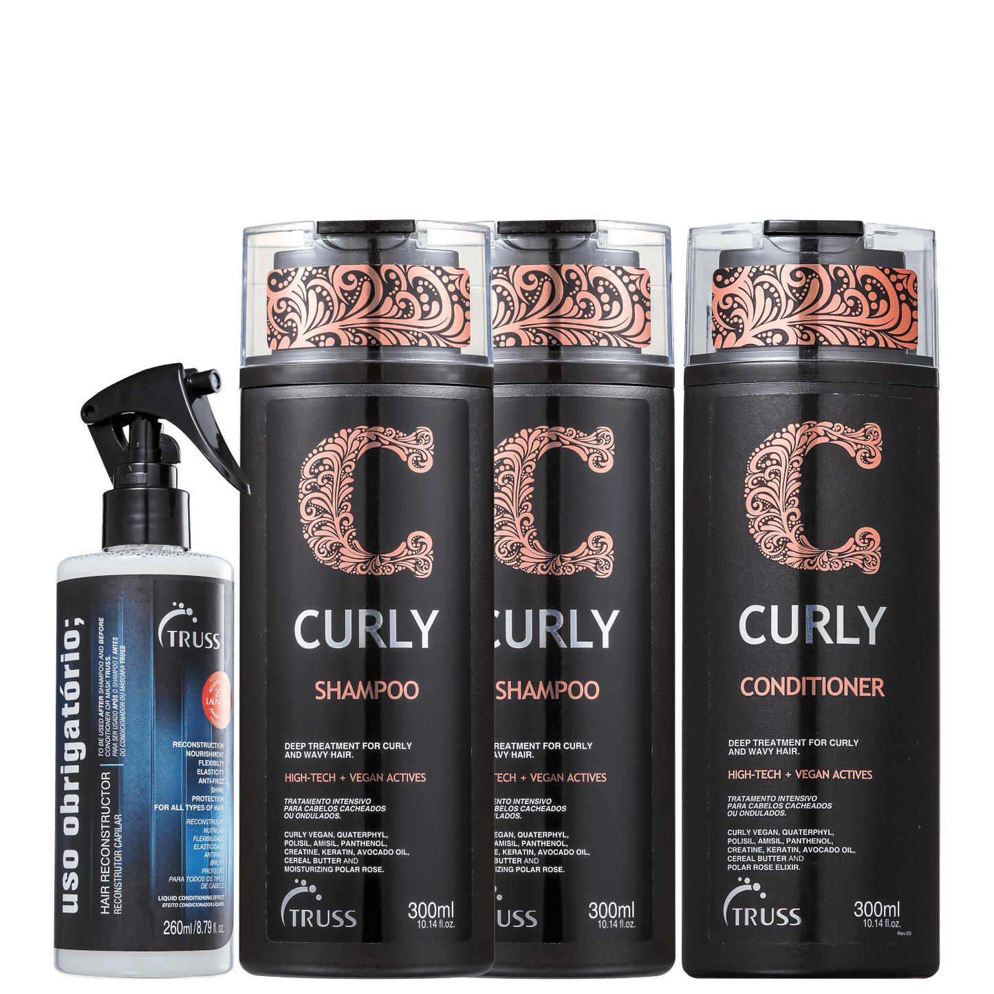 Kit TRUSS Curly Uso Obrigatório IV (4 Produtos)