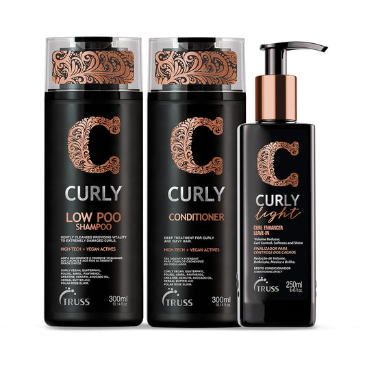 Combo Low Poo Curly Light: Shampoo 300ml + Condicionador 300ml + Curly Light 250ml
