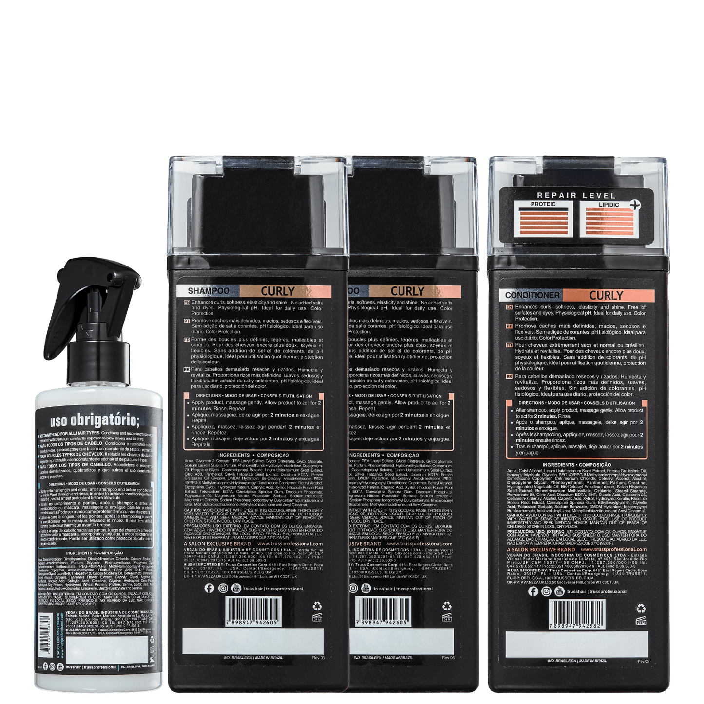 Kit TRUSS Curly Uso Obrigatório IV (4 Produtos)