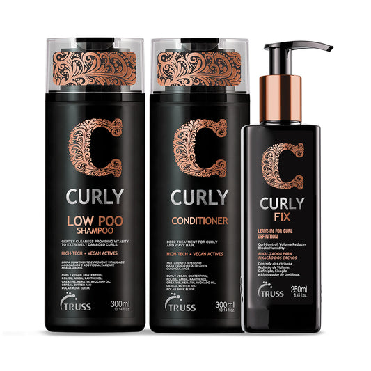 Combo Low Poo Curly: Shampoo 300ml + Condicionador 300ml + Curly Fix 250ml
