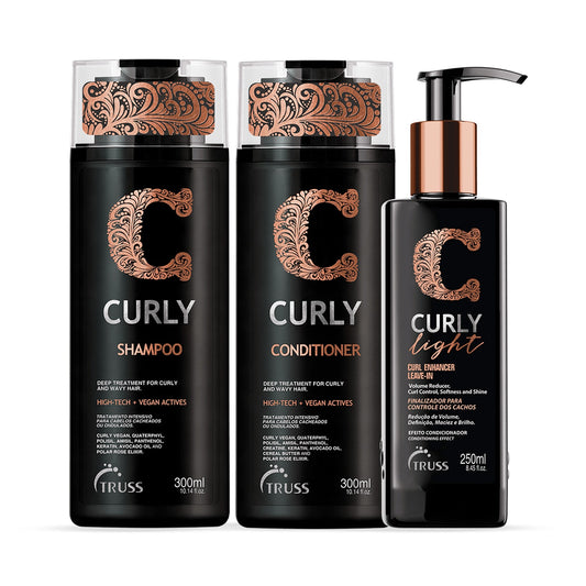 Combo Curly Light: Shampoo 300ml + Condicionador 300ml + Curly Light 250ml